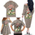 Palestine Christmas Family Matching Off The Shoulder Long Sleeve Dress and Hawaiian Shirt with Red-Green Pattern, Golden Eagle Emblem, and Jesus Holding Flag Motif - Wonder Print Shop
