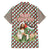 Palestine Christmas Family Matching Off The Shoulder Long Sleeve Dress and Hawaiian Shirt with Red-Green Pattern, Golden Eagle Emblem, and Jesus Holding Flag Motif - Wonder Print Shop