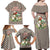 Palestine Christmas Family Matching Off Shoulder Maxi Dress and Hawaiian Shirt with Red-Green Pattern, Golden Eagle Emblem, and Jesus Holding Flag Motif - Wonder Print Shop