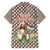 Palestine Christmas Family Matching Off Shoulder Maxi Dress and Hawaiian Shirt with Red-Green Pattern, Golden Eagle Emblem, and Jesus Holding Flag Motif - Wonder Print Shop