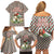 Palestine Christmas Family Matching Off Shoulder Short Dress and Hawaiian Shirt with Red-Green Pattern, Golden Eagle Emblem, and Jesus Holding Flag Motif - Wonder Print Shop