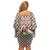 Palestine Christmas Family Matching Off Shoulder Short Dress and Hawaiian Shirt with Red-Green Pattern, Golden Eagle Emblem, and Jesus Holding Flag Motif - Wonder Print Shop