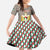 Palestine Christmas Family Matching Short Sleeve Bodycon Dress and Hawaiian Shirt with Red-Green Pattern, Golden Eagle Emblem, and Jesus Holding Flag Motif - Wonder Print Shop