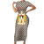 Palestine Christmas Family Matching Short Sleeve Bodycon Dress and Hawaiian Shirt with Red-Green Pattern, Golden Eagle Emblem, and Jesus Holding Flag Motif - Wonder Print Shop