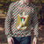 Palestine Christmas Ugly Christmas Sweater with Red-Green Pattern, Golden Eagle Emblem, and Jesus Holding Flag Motif - Wonder Print Shop