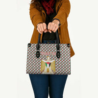 Palestine Christmas Leather Bag with Red-Green Pattern, Golden Eagle Emblem, and Jesus Holding Flag Motif - Wonder Print Shop