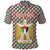Palestine Christmas Polo Shirt with Red-Green Pattern, Golden Eagle Emblem, and Jesus Holding Flag Motif - Wonder Print Shop