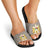 Palestine Christmas Slide Sandals with Red-Green Pattern, Golden Eagle Emblem, and Jesus Holding Flag Motif - Wonder Print Shop