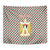 Palestine Christmas Tapestry with Red-Green Pattern, Golden Eagle Emblem, and Jesus Holding Flag Motif - Wonder Print Shop
