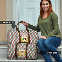 Palestine Christmas Travel Bag with Red-Green Pattern, Golden Eagle Emblem, and Jesus Holding Flag Motif - Wonder Print Shop