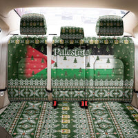Palestine Christmas Back Car Seat Cover with Green-White Theme, Tree Ornaments, and Nativity Scene Motif - Wonder Print Shop