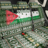 Palestine Christmas Back Car Seat Cover with Green-White Theme, Tree Ornaments, and Nativity Scene Motif - Wonder Print Shop