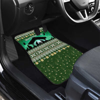 Palestine Christmas Car Mats with Green-White Theme, Tree Ornaments, and Nativity Scene Motif - Wonder Print Shop