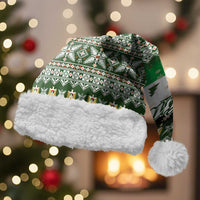 Palestine Christmas Santa Hat with Green-White Theme, Tree Ornaments, and Nativity Scene Motif - Wonder Print Shop