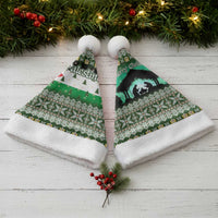 Palestine Christmas Santa Hat with Green-White Theme, Tree Ornaments, and Nativity Scene Motif - Wonder Print Shop