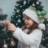 Palestine Christmas Santa Hat with Green-White Theme, Tree Ornaments, and Nativity Scene Motif - Wonder Print Shop