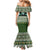 Palestine Christmas Family Matching Mermaid Dress and Hawaiian Shirt with Green-White Theme, Tree Ornaments, and Nativity Scene Motif - Wonder Print Shop
