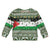 Palestine Christmas Kid Ugly Christmas Sweater with Green-White Theme, Tree Ornaments, and Nativity Scene Motif - Wonder Print Shop