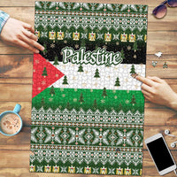 Palestine Christmas Puzzle with Green-White Theme, Tree Ornaments, and Nativity Scene Motif - Wonder Print Shop