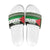 Palestine Christmas Slide Sandals with Green-White Theme, Tree Ornaments, and Nativity Scene Motif - Wonder Print Shop