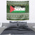 Palestine Christmas Tapestry with Green-White Theme, Tree Ornaments, and Nativity Scene Motif - Wonder Print Shop