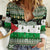 Palestine Christmas Women Casual Shirt with Green-White Theme, Tree Ornaments, and Nativity Scene Motif - Wonder Print Shop