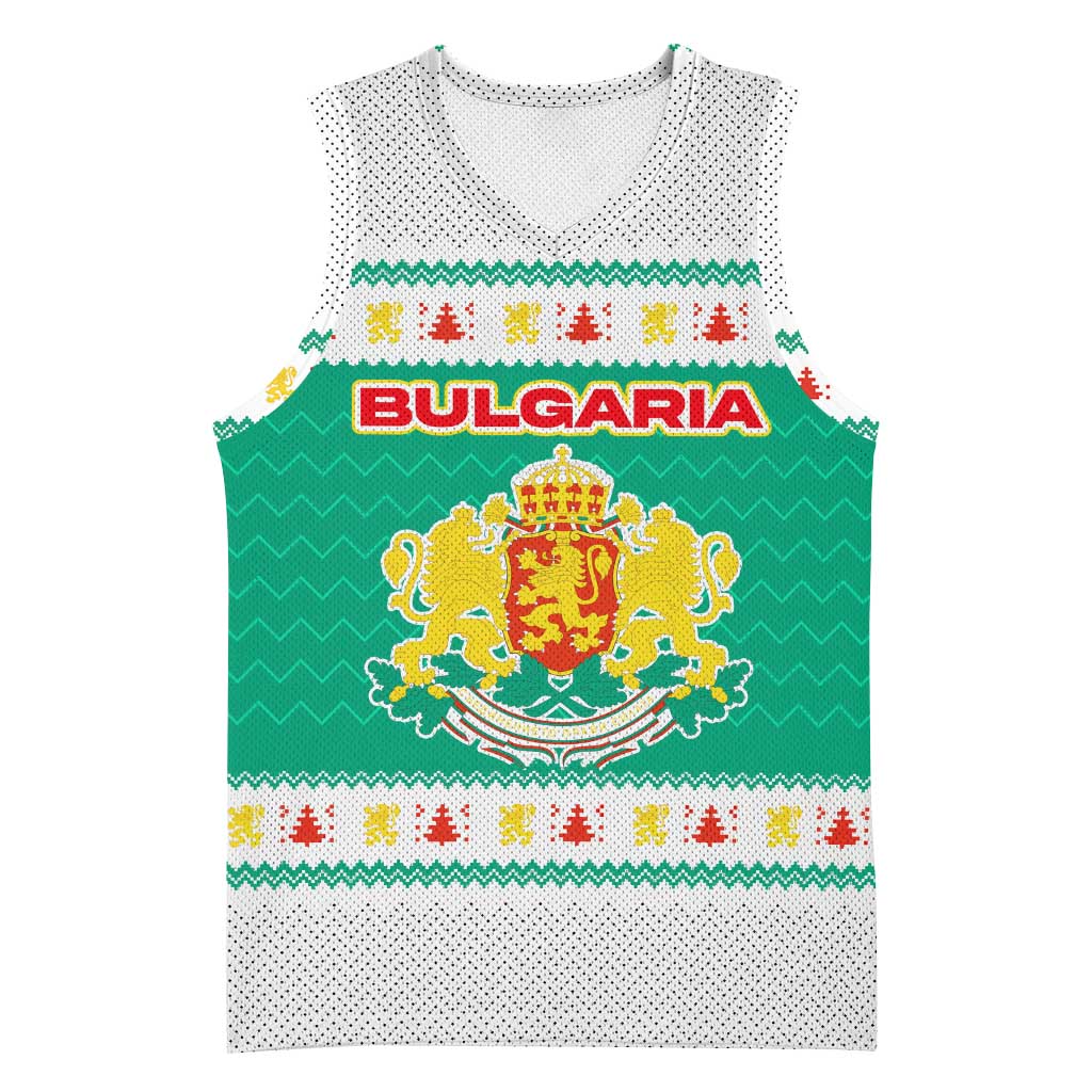 Bulgaria Christmas Basketball Jersey with Green-White Theme, Coat of Arms, and National Flag Motif - Wonder Print Shop