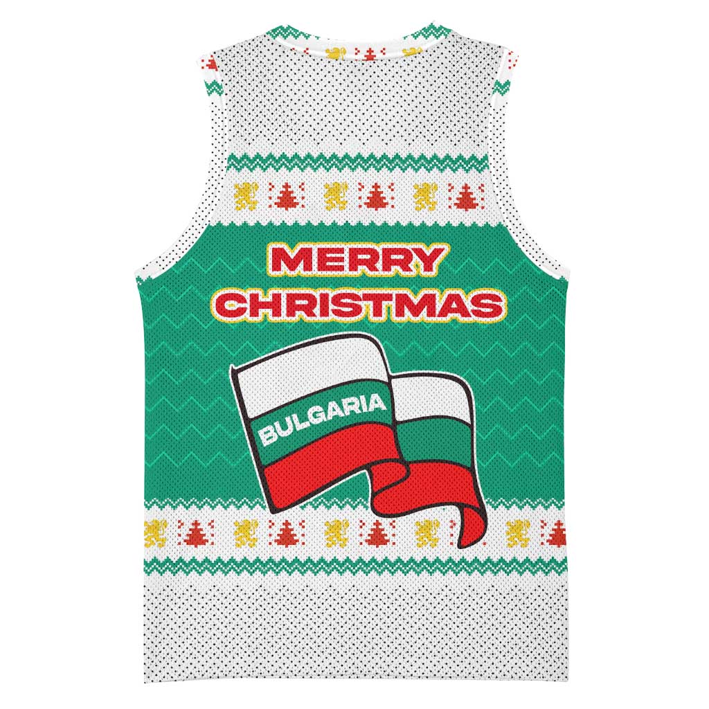 Bulgaria Christmas Basketball Jersey with Green-White Theme, Coat of Arms, and National Flag Motif - Wonder Print Shop