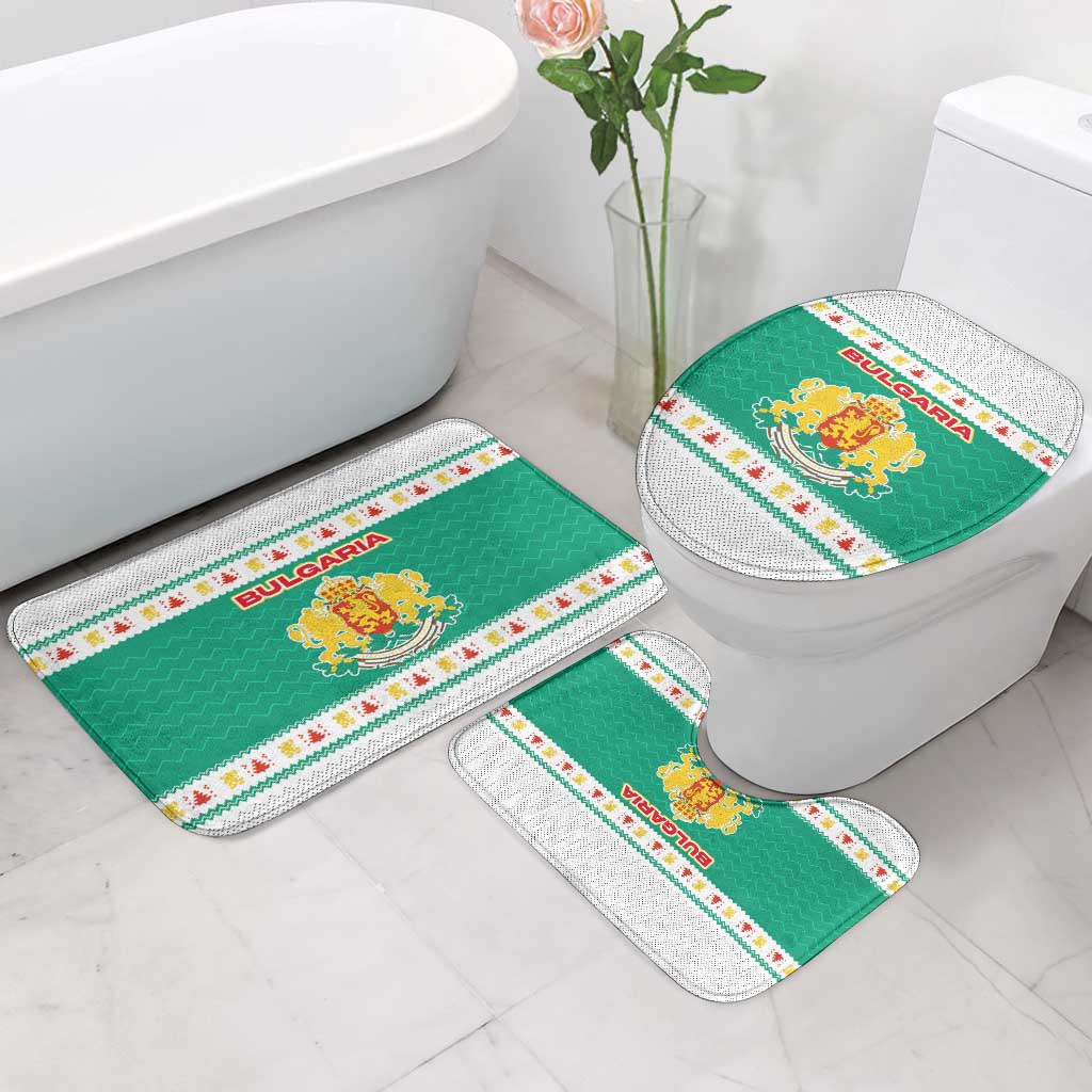 Bulgaria Christmas Bathroom Set with Green-White Theme, Coat of Arms, and National Flag Motif - Wonder Print Shop