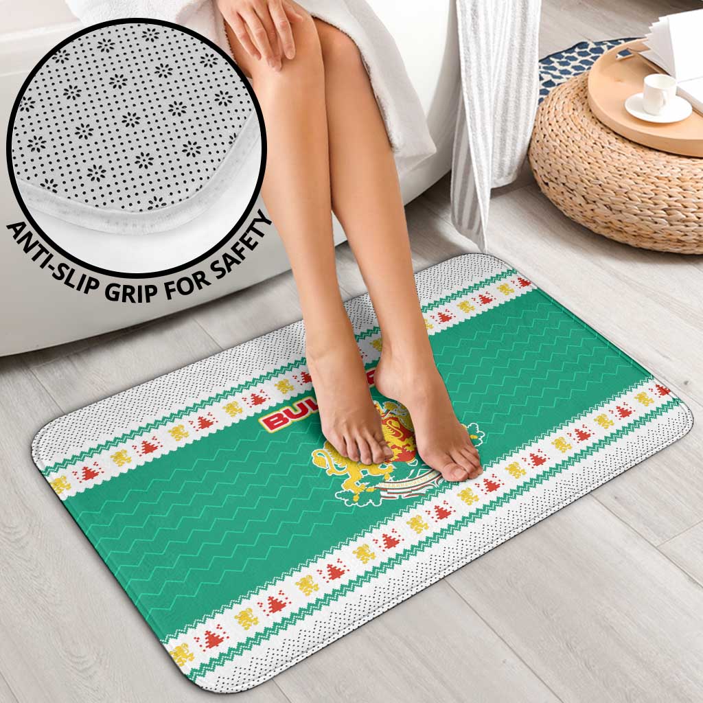 Bulgaria Christmas Bathroom Set with Green-White Theme, Coat of Arms, and National Flag Motif - Wonder Print Shop