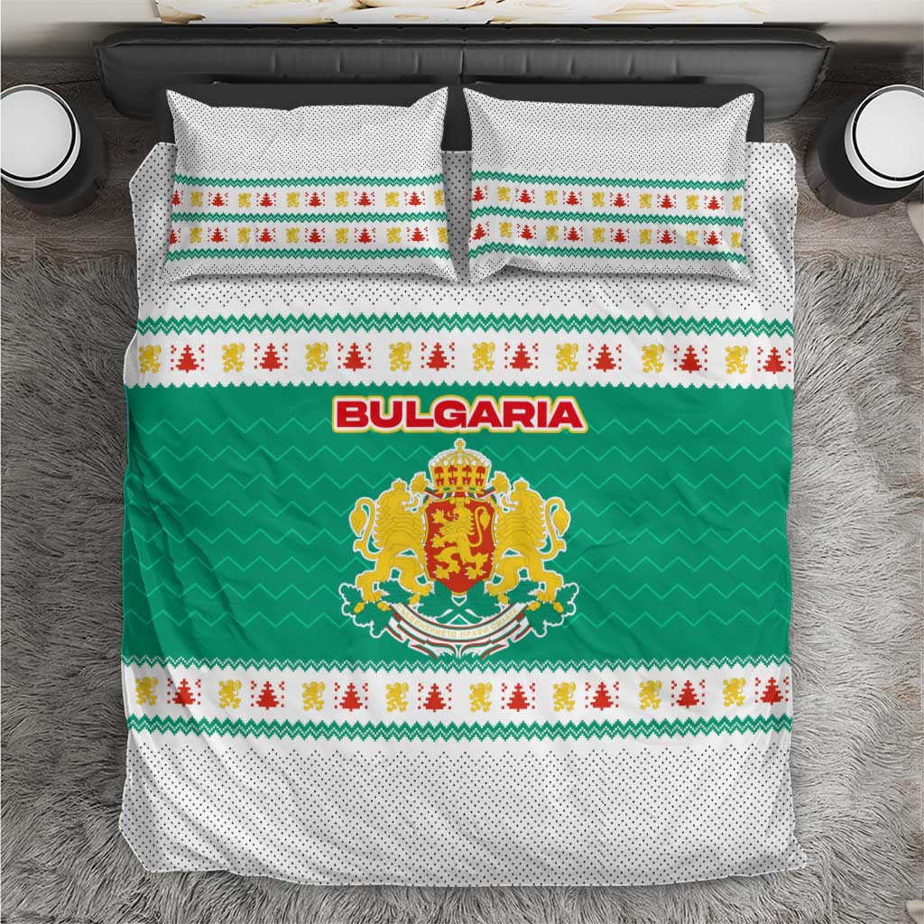 Bulgaria Christmas Bedding Set with Green-White Theme, Coat of Arms, and National Flag Motif - Wonder Print Shop
