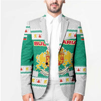 Bulgaria Christmas Blazer with Green-White Theme, Coat of Arms, and National Flag Motif - Wonder Print Shop