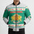 Bulgaria Christmas Bomber Puffer Jacket with Green-White Theme, Coat of Arms, and National Flag Motif - Wonder Print Shop
