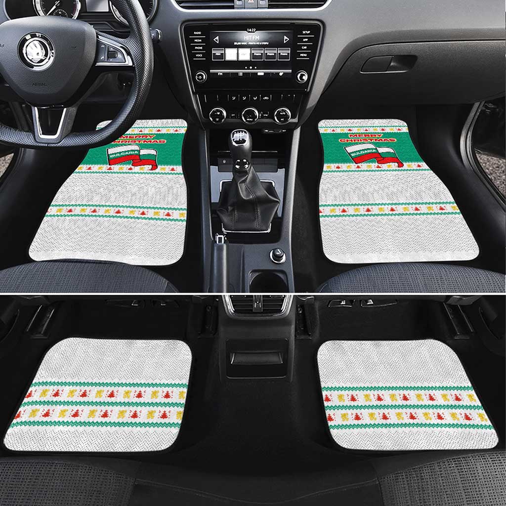 Bulgaria Christmas Car Mats with Green-White Theme, Coat of Arms, and National Flag Motif - Wonder Print Shop