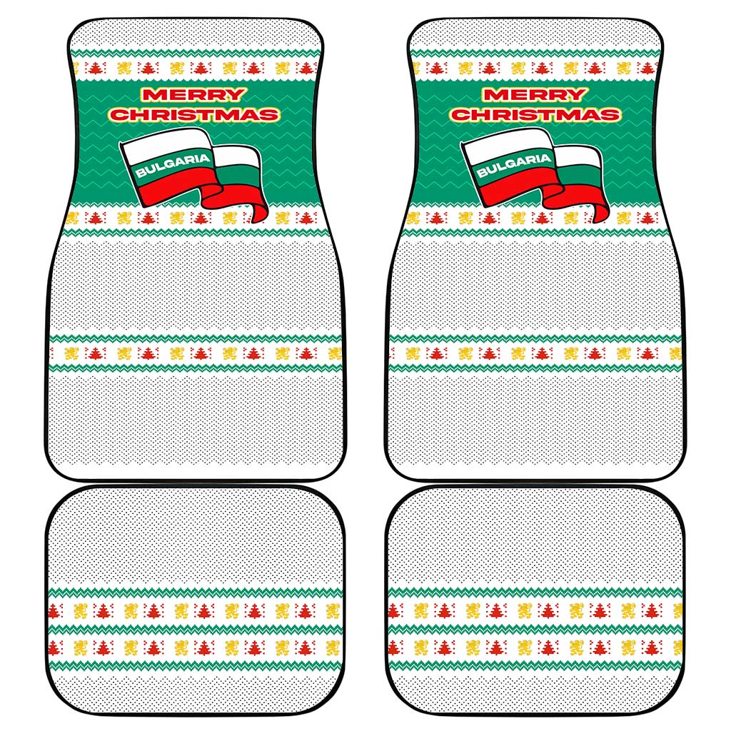 Bulgaria Christmas Car Mats with Green-White Theme, Coat of Arms, and National Flag Motif - Wonder Print Shop