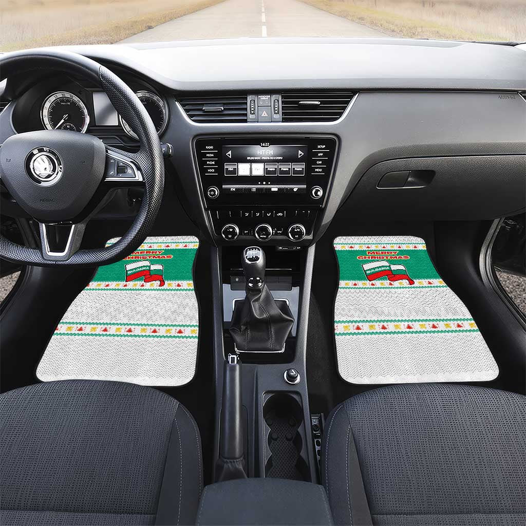 Bulgaria Christmas Car Mats with Green-White Theme, Coat of Arms, and National Flag Motif - Wonder Print Shop