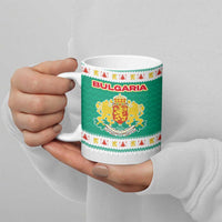Bulgaria Christmas Ceramic Mug with Green-White Theme, Coat of Arms, and National Flag Motif - Wonder Print Shop