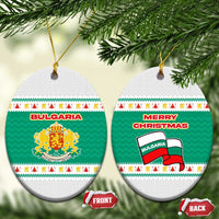 Bulgaria Christmas Ceramic Ornament with Green-White Theme, Coat of Arms, and National Flag Motif - Wonder Print Shop