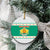 Bulgaria Christmas Ceramic Ornament with Green-White Theme, Coat of Arms, and National Flag Motif - Wonder Print Shop