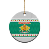 Bulgaria Christmas Ceramic Ornament with Green-White Theme, Coat of Arms, and National Flag Motif - Wonder Print Shop