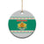 Bulgaria Christmas Ceramic Ornament with Green-White Theme, Coat of Arms, and National Flag Motif - Wonder Print Shop