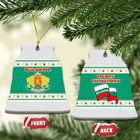 Bulgaria Christmas Ceramic Ornament with Green-White Theme, Coat of Arms, and National Flag Motif - Wonder Print Shop