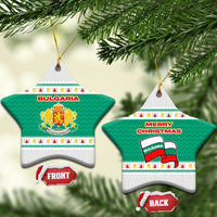 Bulgaria Christmas Ceramic Ornament with Green-White Theme, Coat of Arms, and National Flag Motif - Wonder Print Shop