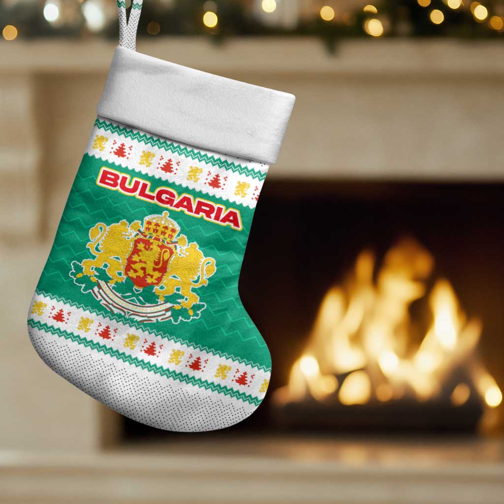 Bulgaria Christmas Stocking with Green-White Theme, Coat of Arms, and National Flag Motif - Wonder Print Shop