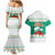 Bulgaria Christmas Couples Matching Mermaid Dress and Hawaiian Shirt with Green-White Theme, Coat of Arms, and National Flag Motif - Wonder Print Shop