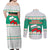 Bulgaria Christmas Couples Matching Off Shoulder Maxi Dress and Long Sleeve Button Shirt with Green-White Theme, Coat of Arms, and National Flag Motif - Wonder Print Shop