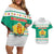 Bulgaria Christmas Couples Matching Off Shoulder Short Dress and Hawaiian Shirt with Green-White Theme, Coat of Arms, and National Flag Motif - Wonder Print Shop
