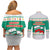 Bulgaria Christmas Couples Matching Off Shoulder Short Dress and Long Sleeve Button Shirt with Green-White Theme, Coat of Arms, and National Flag Motif - Wonder Print Shop