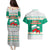 Bulgaria Christmas Couples Matching Puletasi and Hawaiian Shirt with Green-White Theme, Coat of Arms, and National Flag Motif - Wonder Print Shop