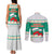 Bulgaria Christmas Couples Matching Tank Maxi Dress and Long Sleeve Button Shirt with Green-White Theme, Coat of Arms, and National Flag Motif - Wonder Print Shop